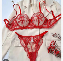 Lingerie Set - Red Lace